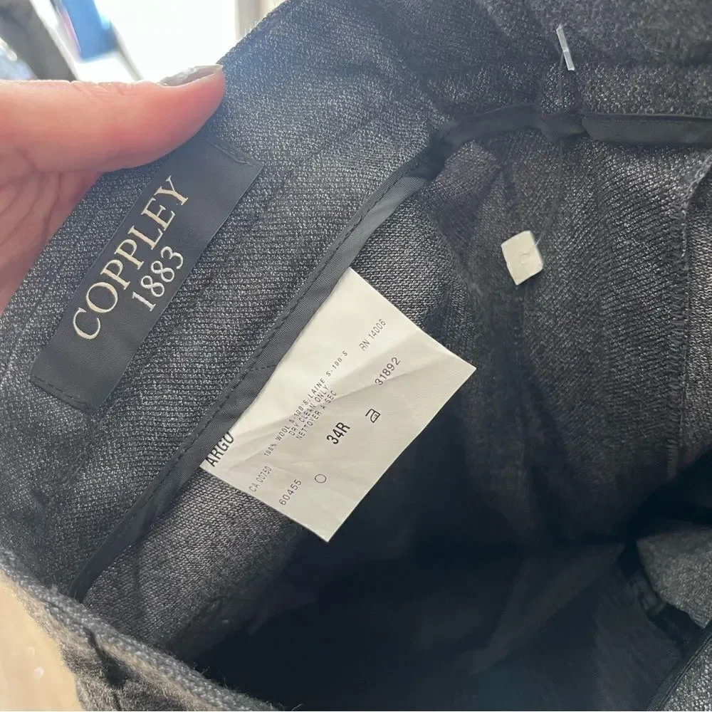 Coppley Argo Pant Charcoal Gray Slacks 34x36
